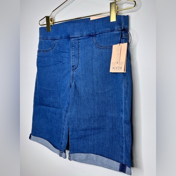 Nwt NYDJ Double Roll Cuff Bermuda Mid Rise Pull-On Shorts Size 6 - Picture 7 of 11